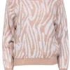 Rebecca Taylor - Blush & White Zebra Print Fuzzy Sweater Sz M