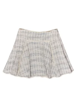 Rebecca Taylor - Cream & Baby Blue Woven Tweed Miniskirt Sz 4