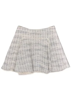 Rebecca Taylor - Cream & Baby Blue Woven Tweed Miniskirt Sz 4
