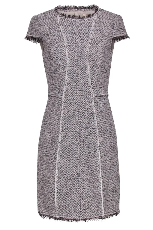 Rebecca Taylor - Cream & Multi Woven Tweed Sheath Dress Sz 4
