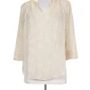 Rebecca Taylor - Cream Embroidered Silk Top Sz 2