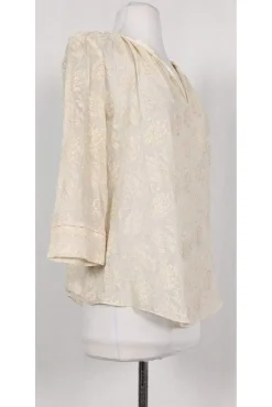 Rebecca Taylor - Cream Embroidered Silk Top Sz 2