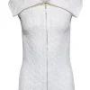 Rebecca Taylor - Cream Knit Sleeveless Zip Front Top Sz S