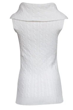 Rebecca Taylor - Cream Knit Sleeveless Zip Front Top Sz S
