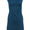 Rebecca Taylor - Dark Teal Sleeveless Ruched Sheath Dress Sz 0