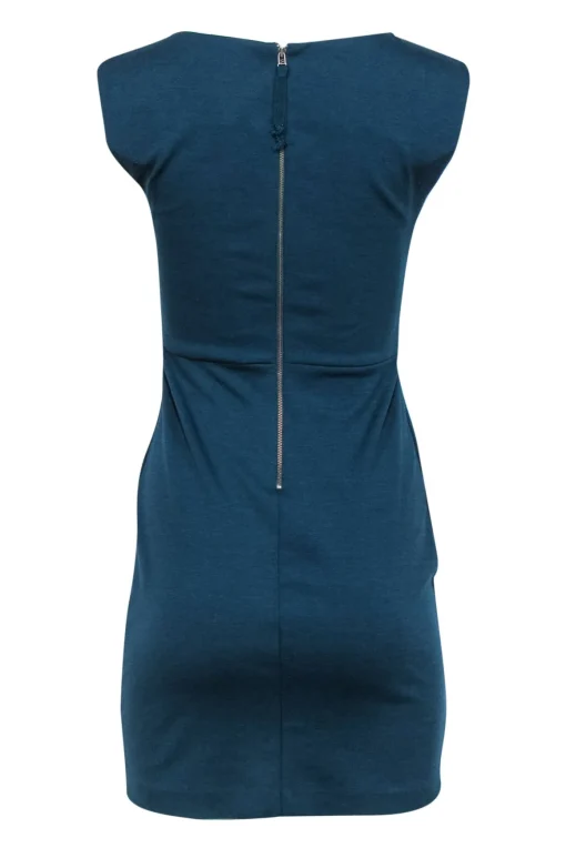 Rebecca Taylor - Dark Teal Sleeveless Ruched Sheath Dress Sz 0