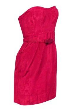 Rebecca Taylor - Fuchsia Strapless Belted Dress Sz 4