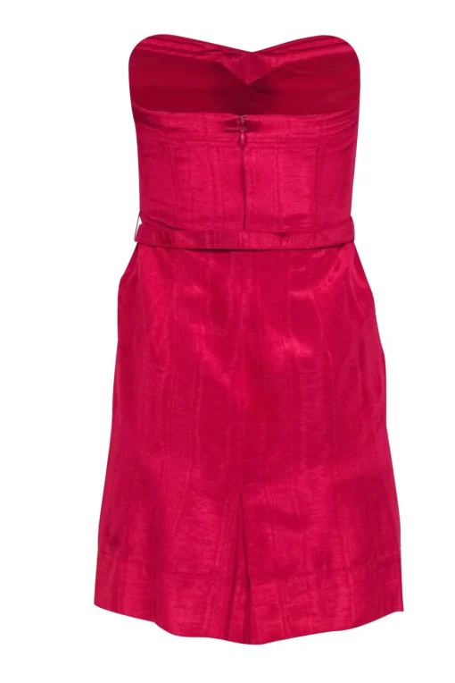Rebecca Taylor - Fuchsia Strapless Belted Dress Sz 4