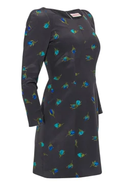 Rebecca Taylor - Gray & Blue Tulip Long Sleeved Dress Sz 2
