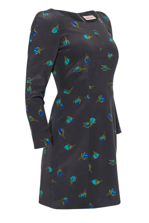 Rebecca Taylor - Gray & Blue Tulip Long Sleeved Dress Sz 2