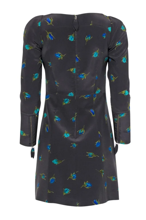 Rebecca Taylor - Gray & Blue Tulip Long Sleeved Dress Sz 2