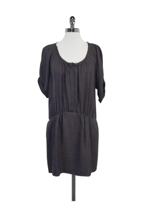 Rebecca Taylor - Grey Animal Print Silk Dress Sz 8