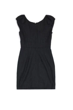 Rebecca Taylor - Grey Pinstripe Wool Cap Sleeve Dress Sz 0