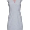 Rebecca Taylor - Grey Tailored Mid Length Dress w/ Ruffled Cap Sleeves Sz 2