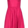 Rebecca Taylor - Hot Pink Strapless A-Line Crinkled Dress Sz 0
