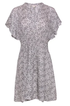 Rebecca Taylor - Ivory & Black Floral Printed Ruffled Dress Sz 2