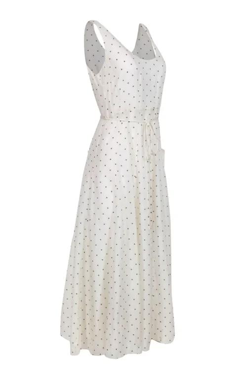 Rebecca Taylor - Ivory & Black Polka Dot Sleeveless Dress Sz 2