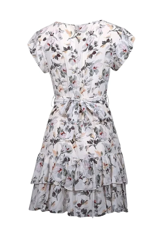 Rebecca Taylor - Ivory w/ Pastel Lavender, Orange, & Green Floral Print Dress Sz 6