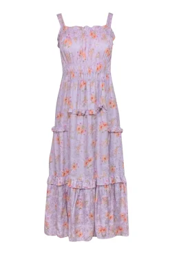 Rebecca Taylor - Lavender Floral Sleeveless Maxi Dress Sz 0