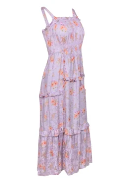 Rebecca Taylor - Lavender Floral Sleeveless Maxi Dress Sz 0