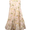 Rebecca Taylor - Light Pink Peach & Yellow Floral Sleeveless Dress Sz 2
