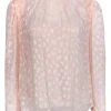 Rebecca Taylor - Light Pink Blouse w/ Ruffle Neckline Sz 4