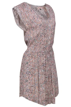 Rebecca Taylor - Light Pink, Black & White Floral Print Fit & Flare Dress Sz 6
