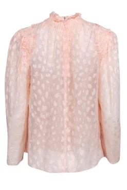 Rebecca Taylor - Light Pink Blouse w/ Ruffle Neckline Sz 4