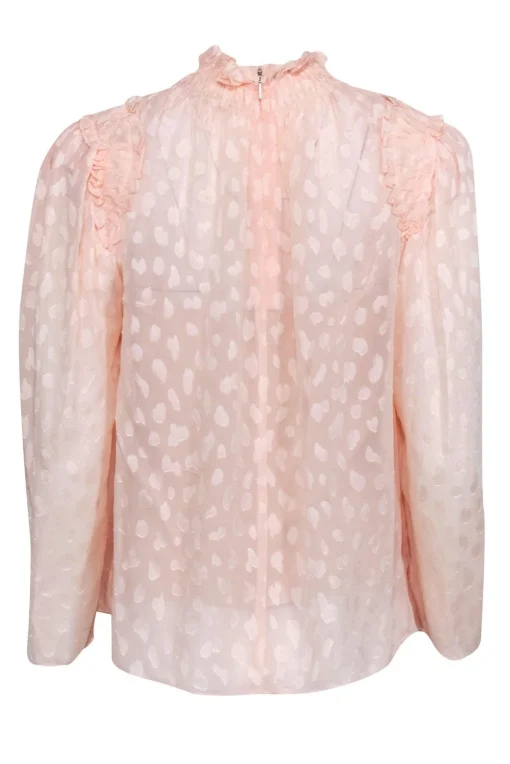 Rebecca Taylor - Light Pink Blouse w/ Ruffle Neckline Sz 4