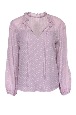 Rebecca Taylor - Lilac Clip Dot Silk Blend Chiffon Blouse Sz 2