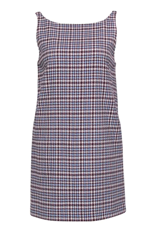 Rebecca Taylor - Maroon & Blue Plaid Sleeveless Dress Sz 4