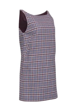 Rebecca Taylor - Maroon & Blue Plaid Sleeveless Dress Sz 4
