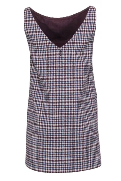 Rebecca Taylor - Maroon & Blue Plaid Sleeveless Dress Sz 4