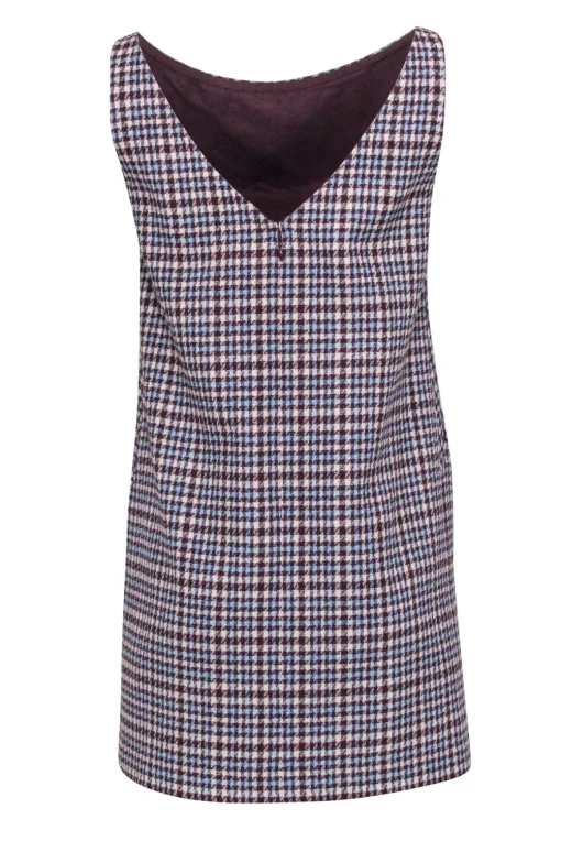 Rebecca Taylor - Maroon & Blue Plaid Sleeveless Dress Sz 4