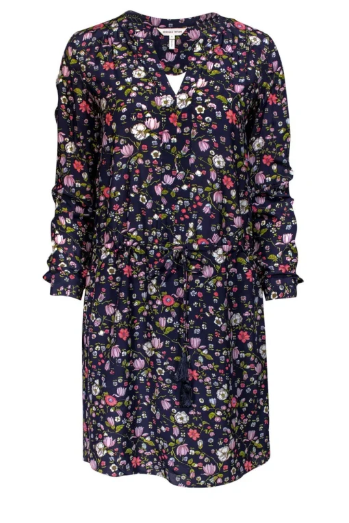 Rebecca Taylor - Navy & Floral Shift Dress Sz 0