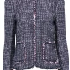 Rebecca Taylor - Navy & Pink Tweed Open Front Blazer Sz 8