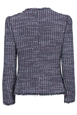Rebecca Taylor - Navy & Pink Tweed Open Front Blazer Sz 8
