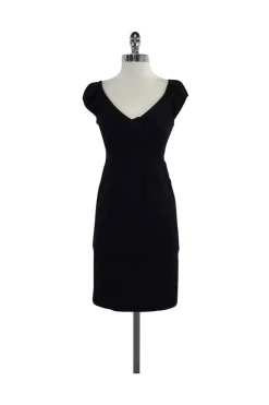 Rebecca Taylor - Navy Cap Sleeve Rosette Dress Sz 0