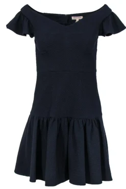 Rebecca Taylor - Navy Off-the-Shoulder Flounce Dress Sz 2