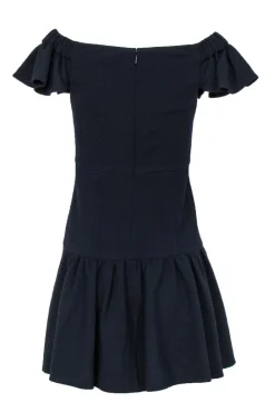 Rebecca Taylor - Navy Off-the-Shoulder Flounce Dress Sz 2