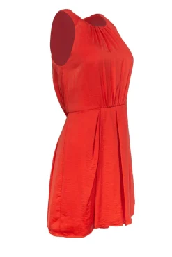 Rebecca Taylor - Orange A-Line Dress w/ Front Pleats Sz 6
