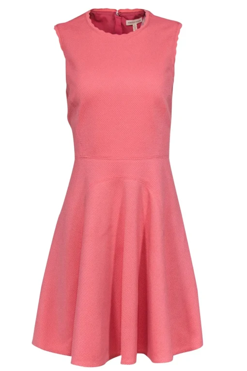 Rebecca Taylor - Peach Textured Fit & Flare Dress Sz 8
