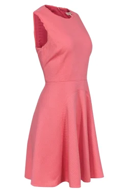 Rebecca Taylor - Peach Textured Fit & Flare Dress Sz 8