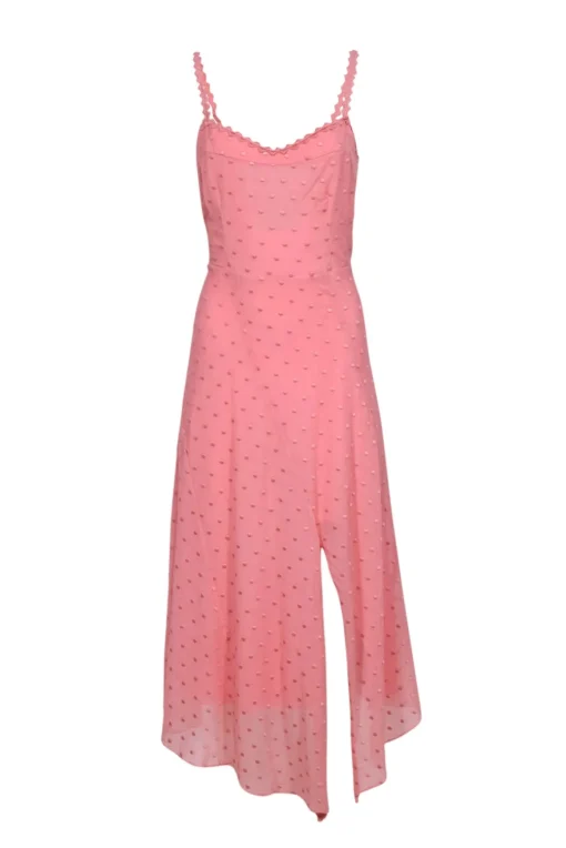 Rebecca Taylor - Pink Swiss Dot Sleeveless Maxi Dress Sz 14