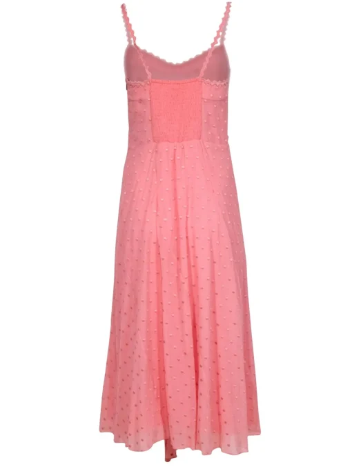 Rebecca Taylor - Pink Swiss Dot Sleeveless Maxi Dress Sz 14