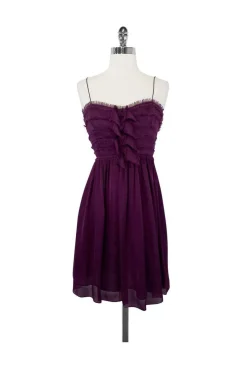 Rebecca Taylor - Plum Raven Silk Dress Sz 10