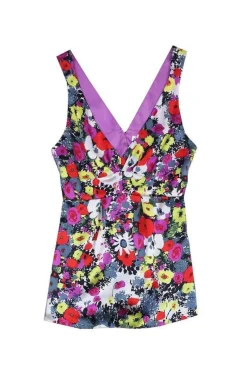 Rebecca Taylor - Purple, Red & Yellow Floral Silk Tank Sz 2