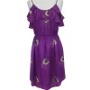 Rebecca Taylor - Purple Silk Dress w/ Flowers Sz 4