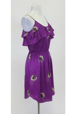 Rebecca Taylor - Purple Silk Dress w/ Flowers Sz 4