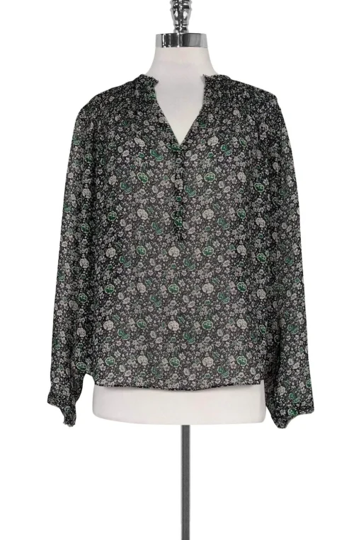 Rebecca Taylor - Semi-Sheer Floral Top Sz 8